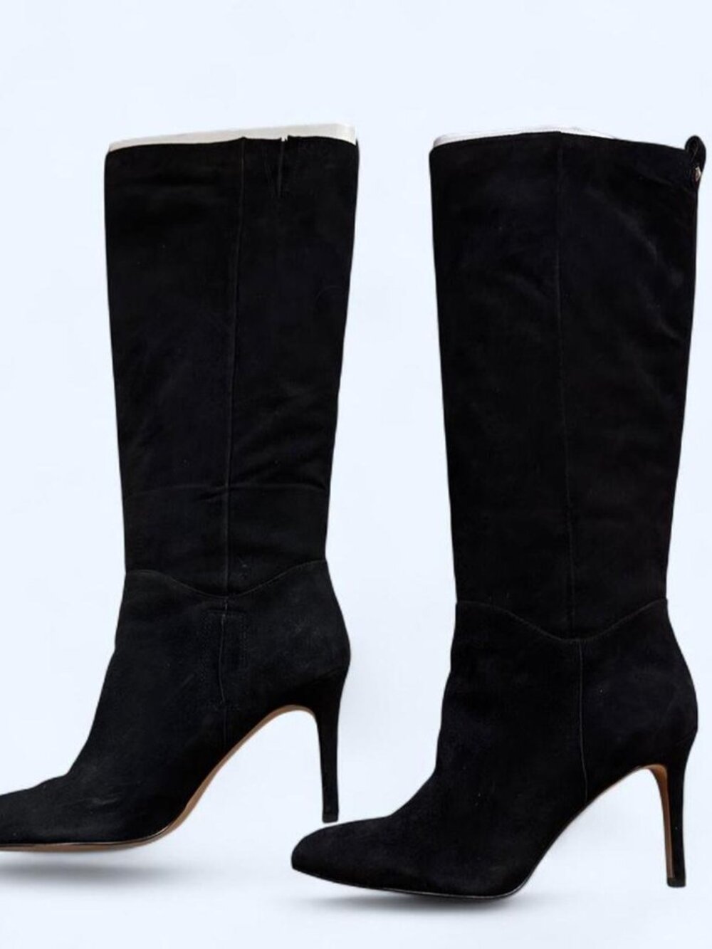 Sam Edelman Olen Black Suede Knee High Stiletto Boots Sz 7